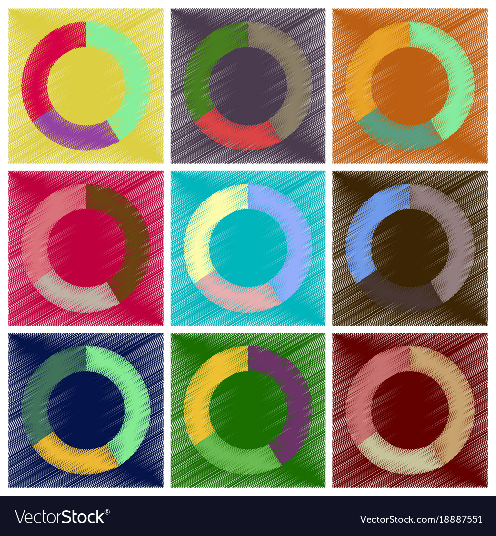 Assembly flat shading style icons economic graphs