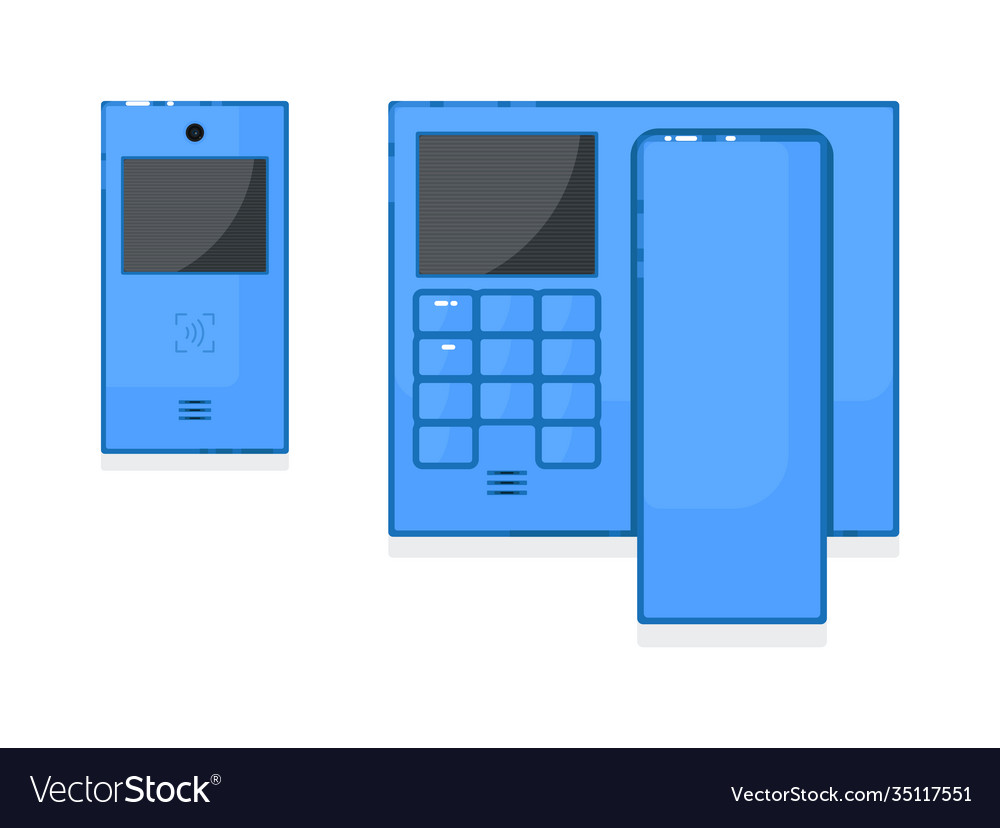 Audio intercom system with phone isolated on white