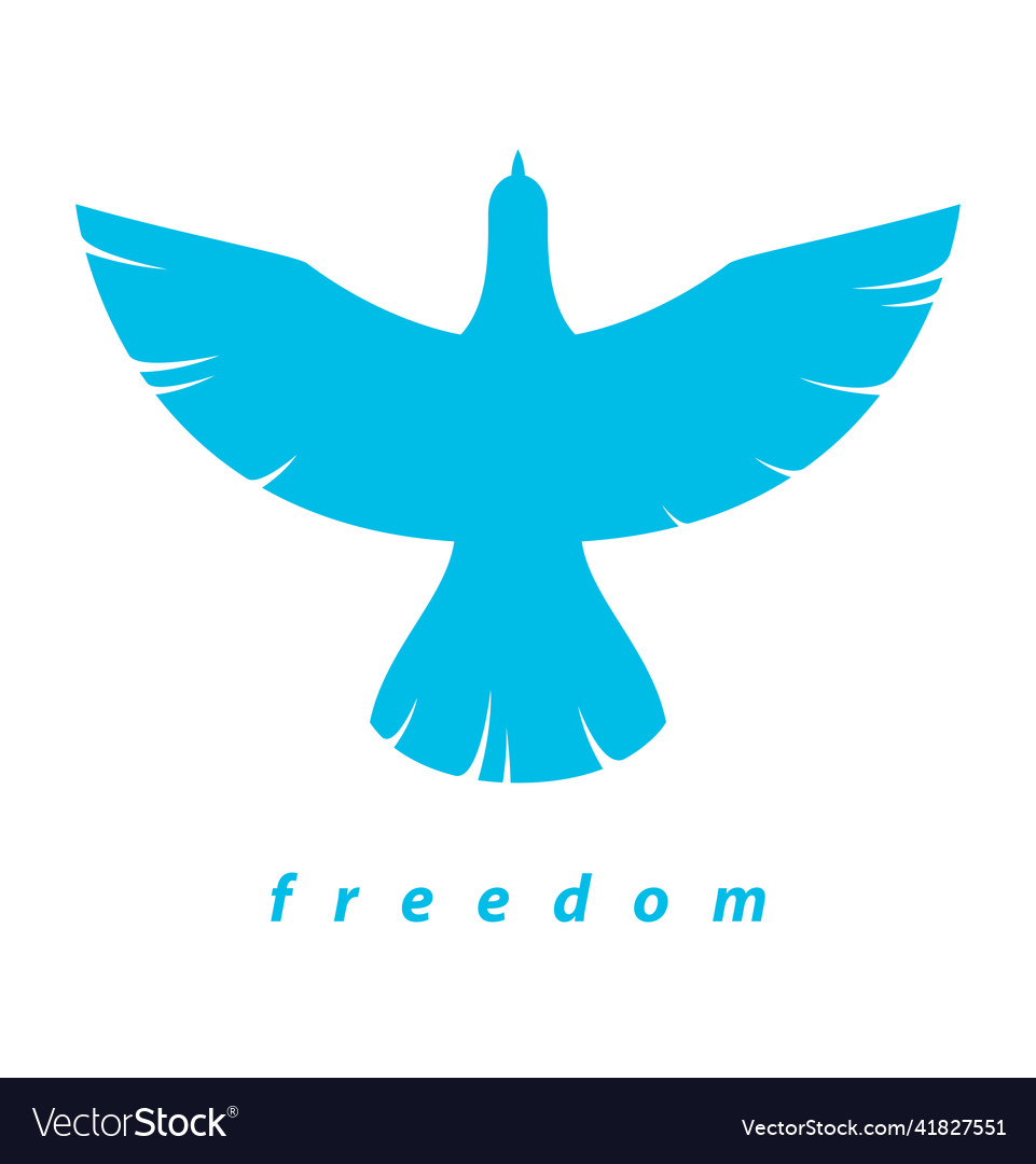 Bird flying up into sky freedom concept poster Vector Image