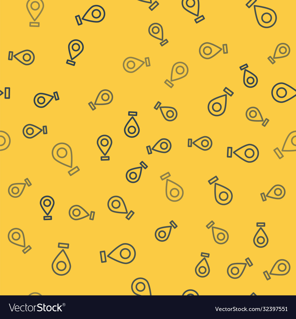 Blue line map pin icon isolated seamless pattern vector image Blue line map pin icon isolated seamless pattern