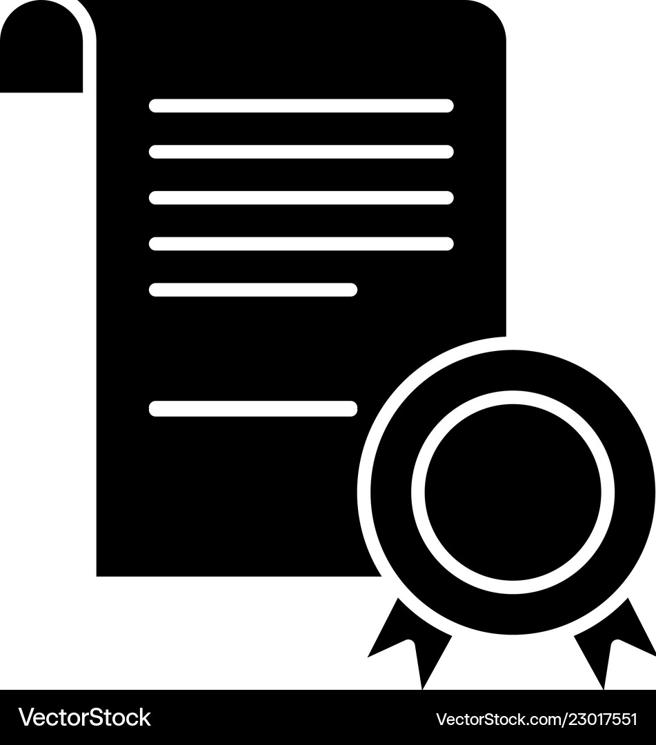 Business certificate black icon sign Royalty Free Vector
