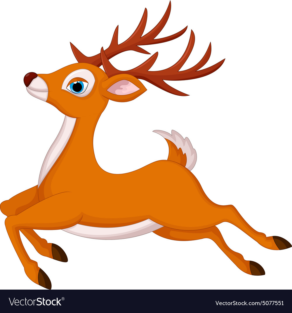 Cartoon deer running Royalty Free Vector Image