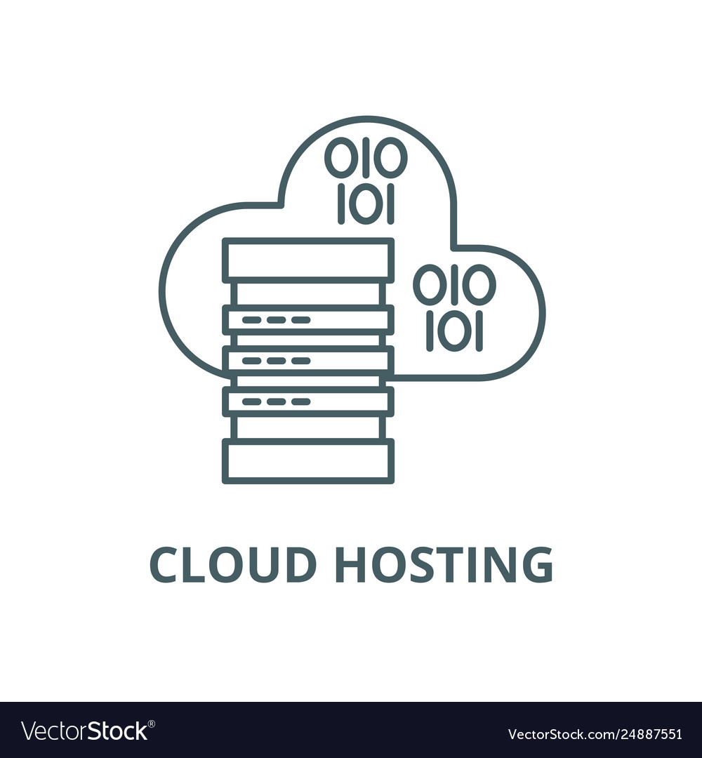 Cloud hosting line icon