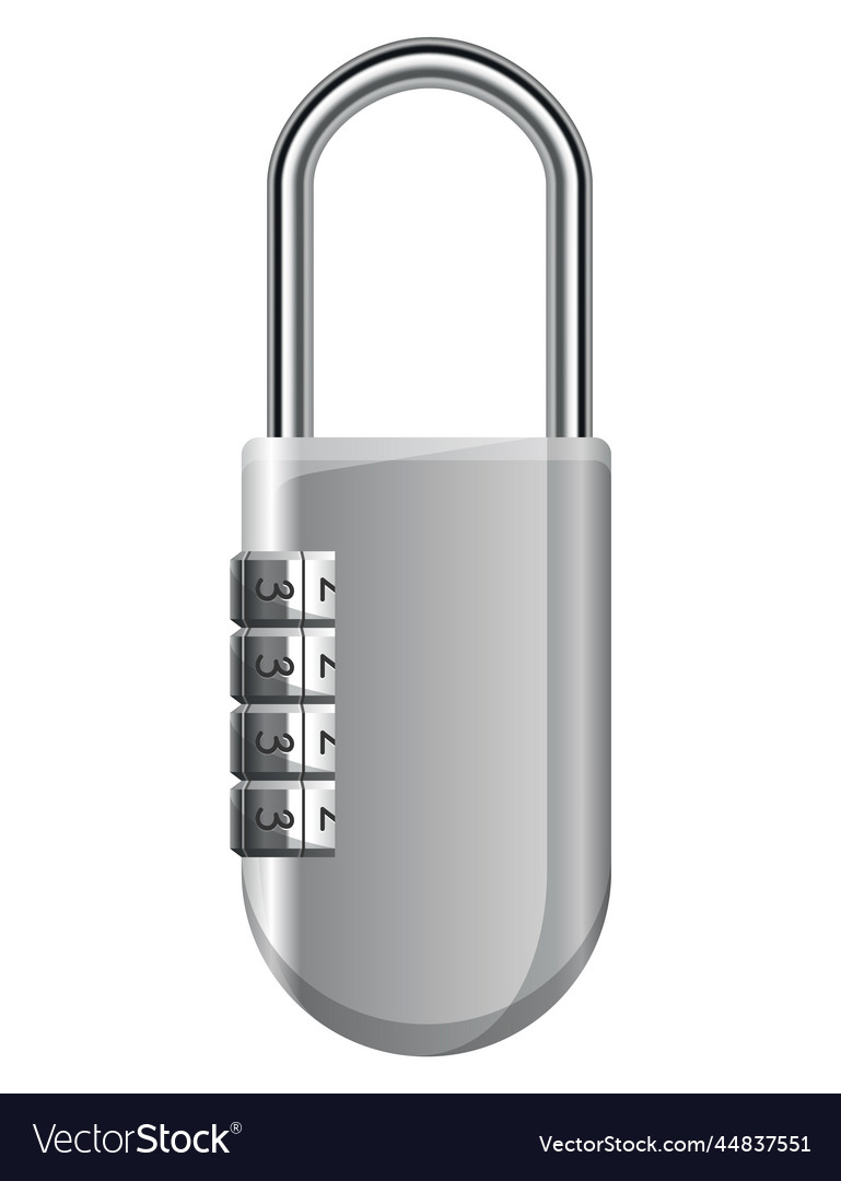 Code padlock lock with combination password vector image Code padlock lock with combination password