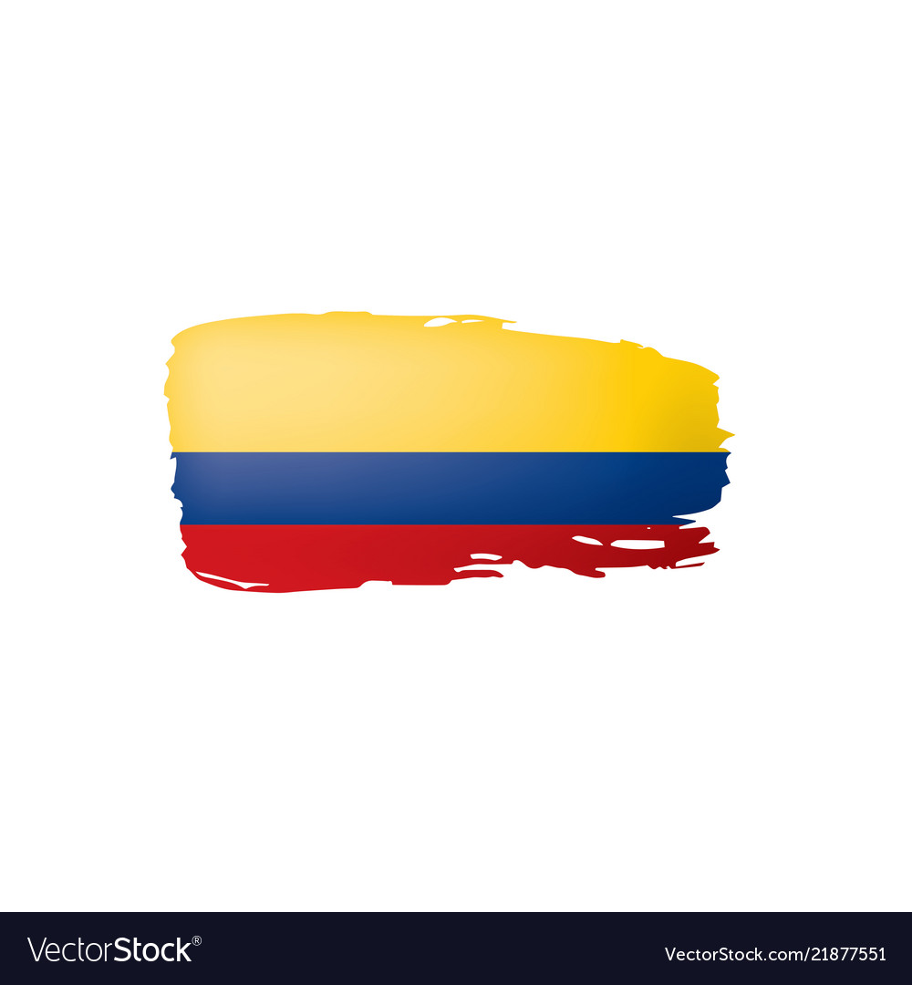 Colombia flag on a white