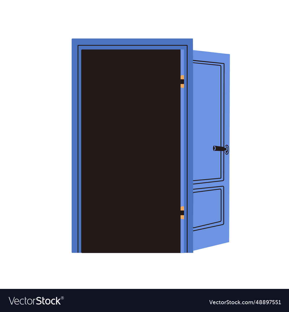 Door wide open pushed exit entrance unlocked Vector Image
