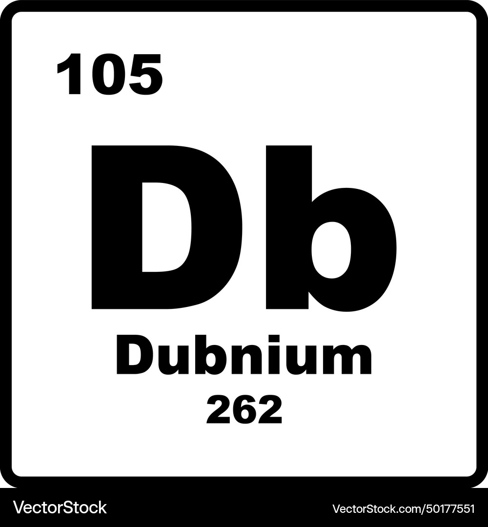 Dubnium element icon Royalty Free Vector Image