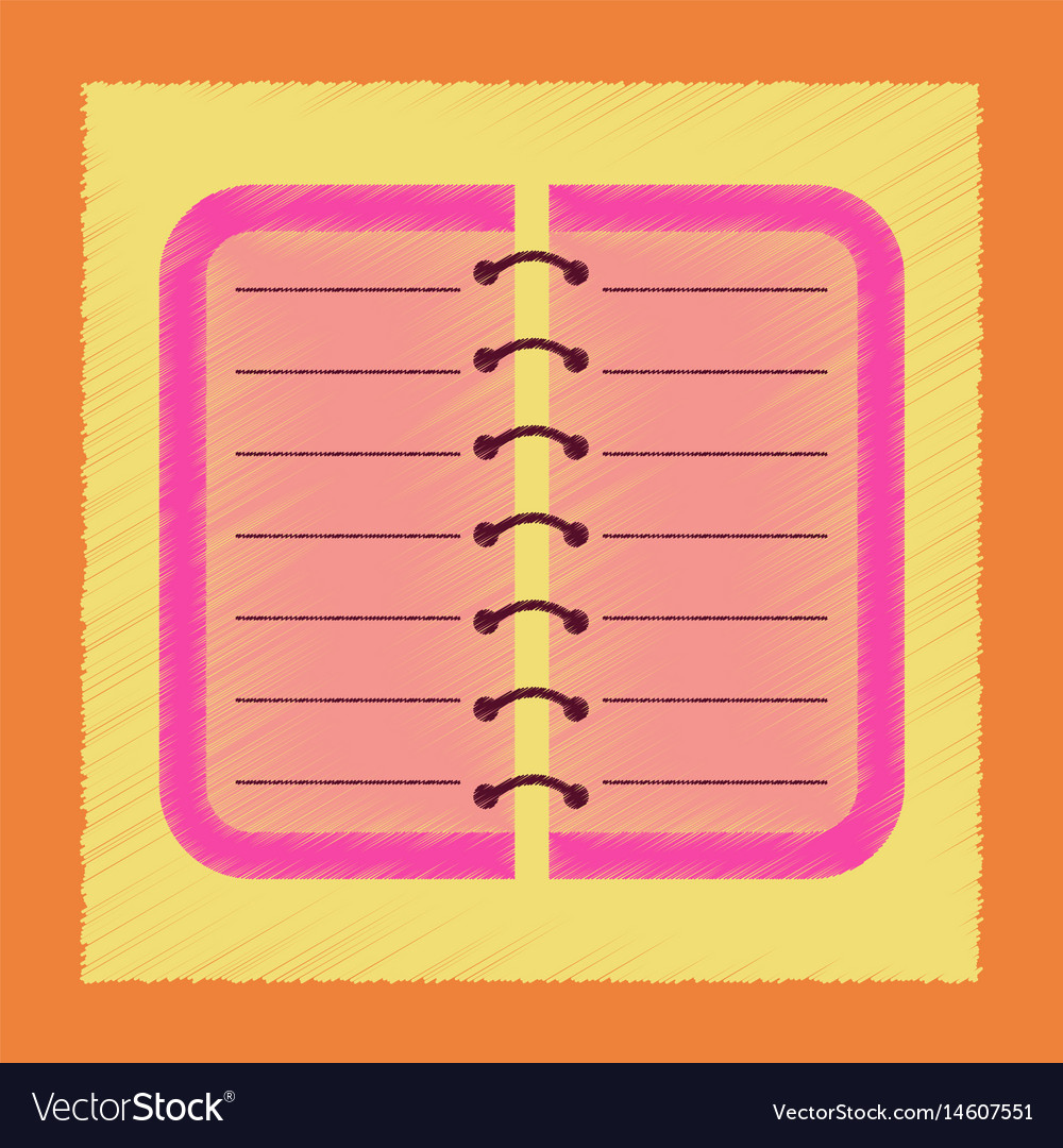 Flat shading style icon spiral notepad notebook