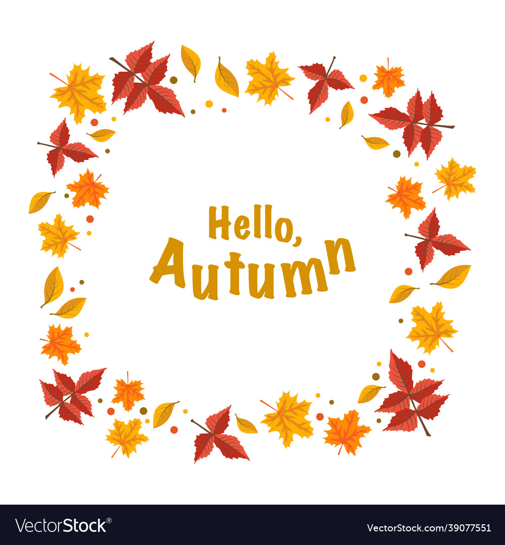 Frame with orange maple and rowan leaves vector image Frame with orange maple and rowan leaves