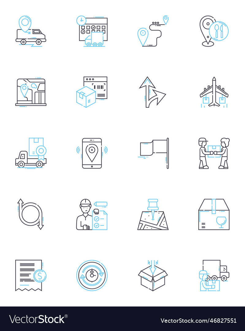 Guidebook linear icons set handbook directory