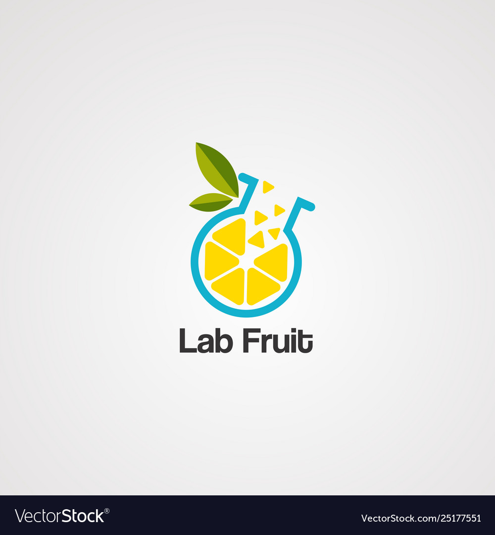 Lab fruit logo icon element template