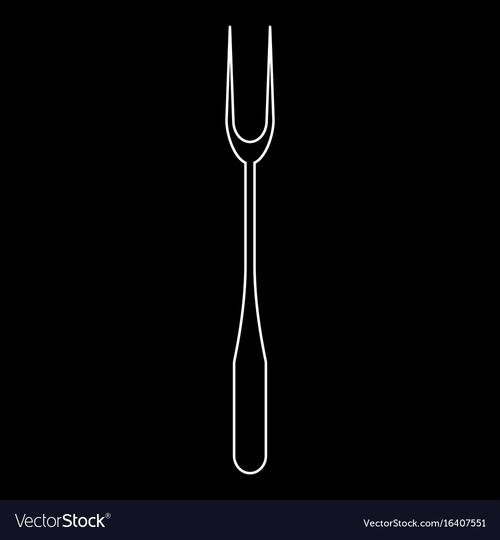 Large fork white color path icon