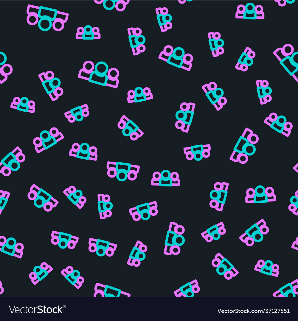 Line users group icon isolated seamless pattern