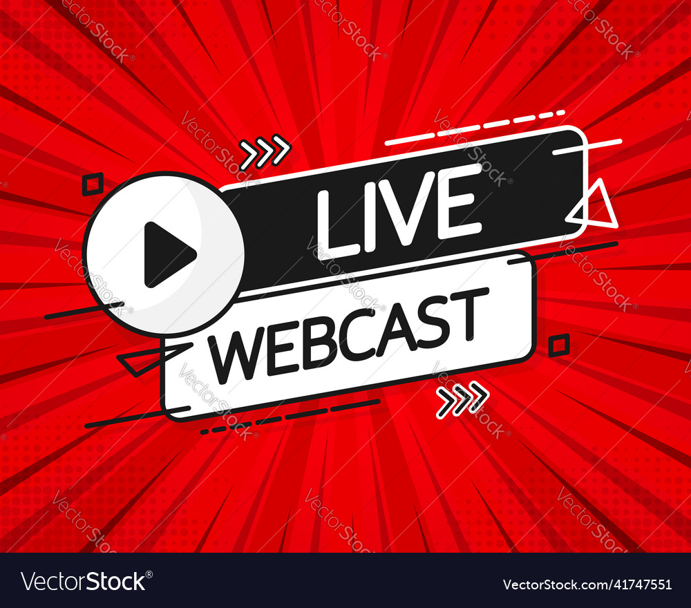 Live webcast button icon design vector image Live webcast button icon design
