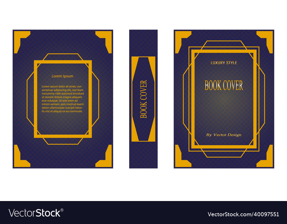 Luxury cover book with polygon golden line style