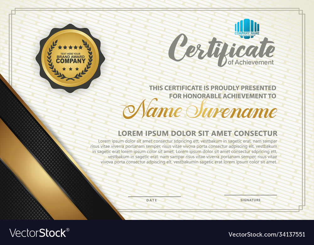 Luxury modern certificate template with texture Vector Image