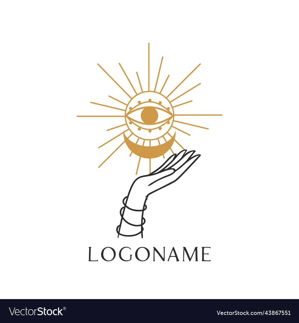 Mystical Moon Hand Logo