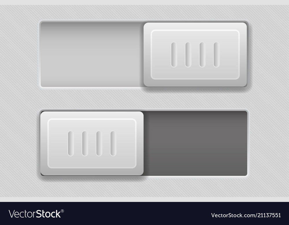 On and off toggle switch slider buttons rectangle