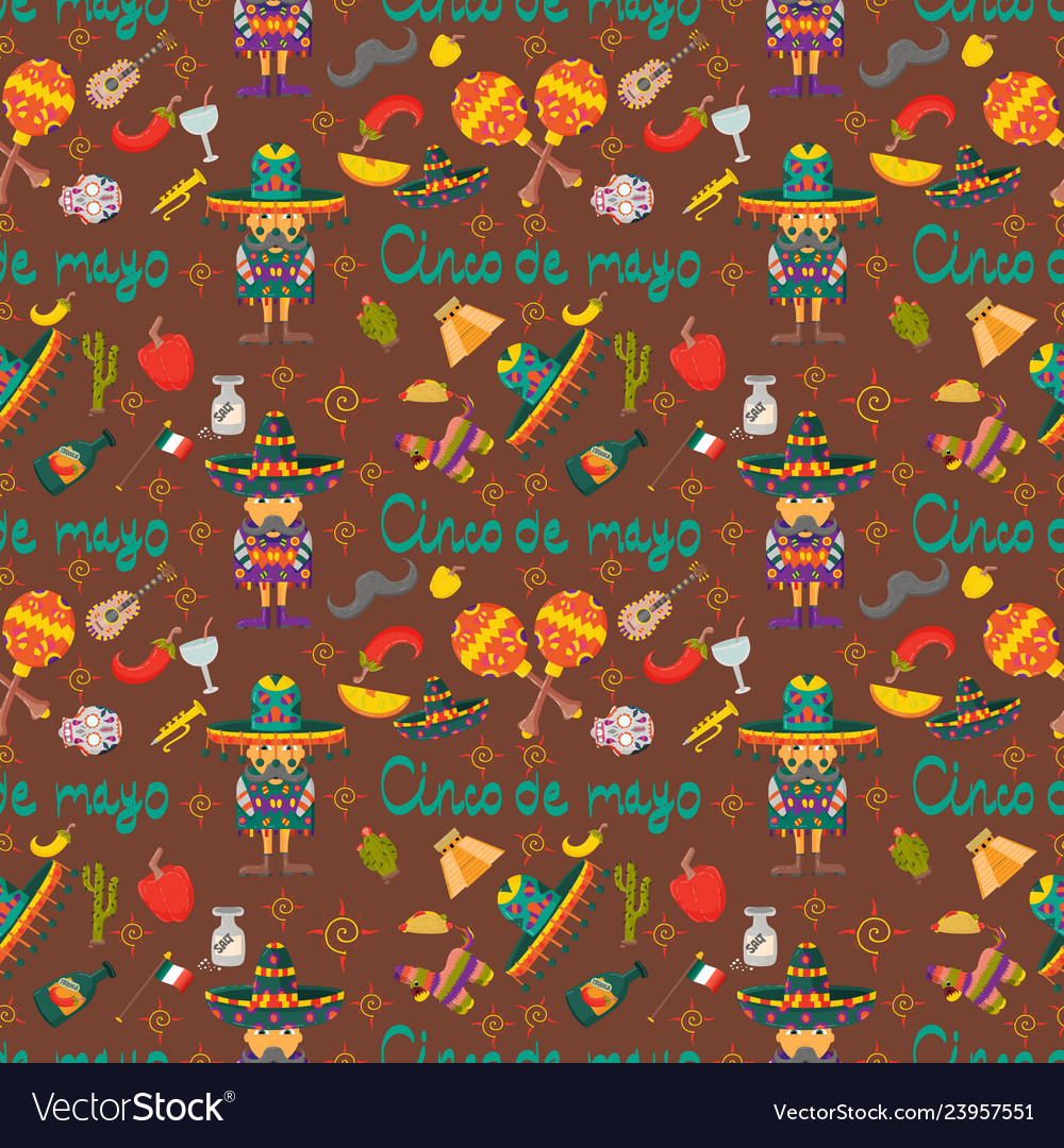 Seamless pattern in the theme of mexican