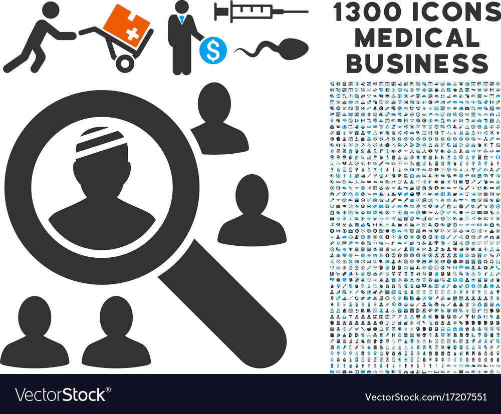 Search patients icon with 1300 medical business