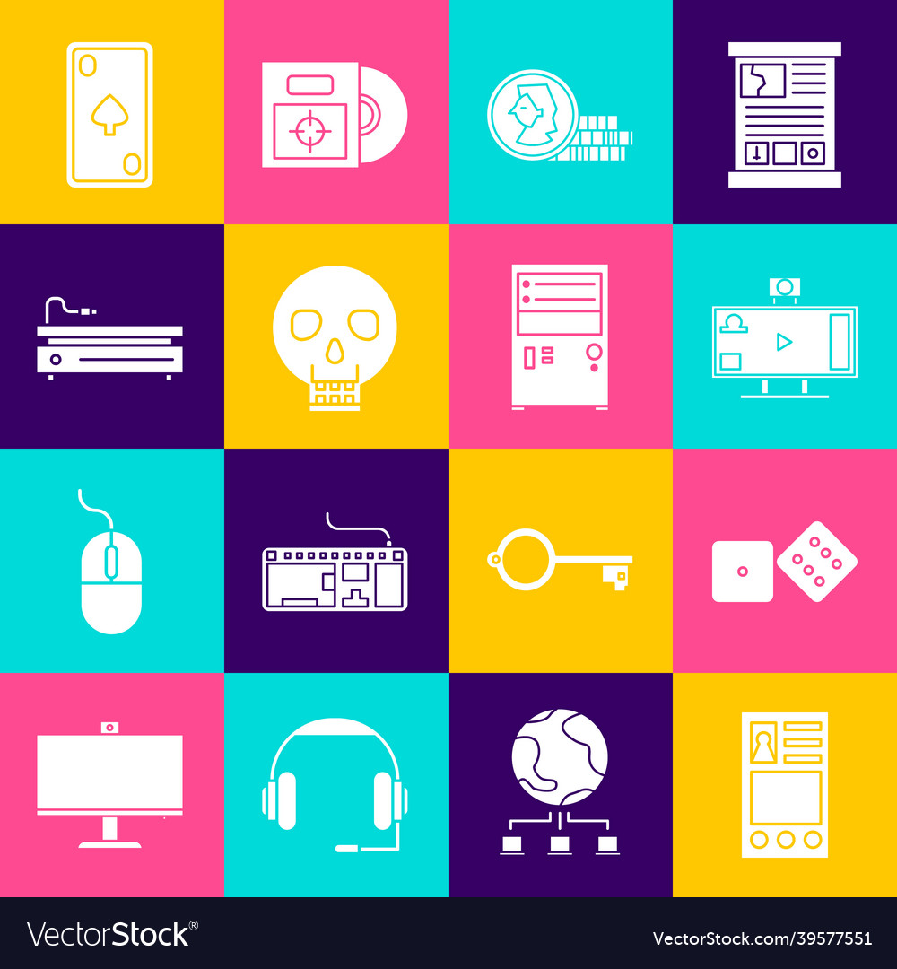 Set create account screen game dice live vector image Set create account screen game dice live