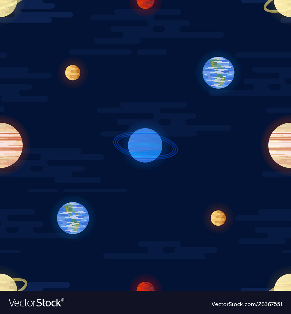 Space print seamless pattern different Vector Image Space print seamless pattern different