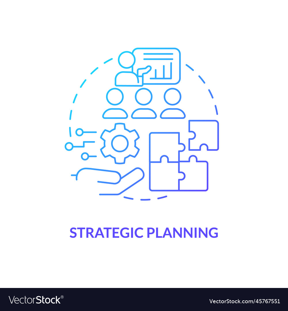 Strategic planning blue gradient concept icon Vector Image