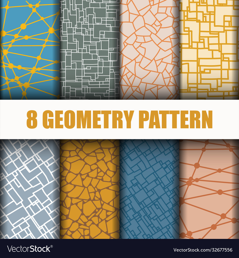 8 set geometry pattern vector image 8 set geometry pattern