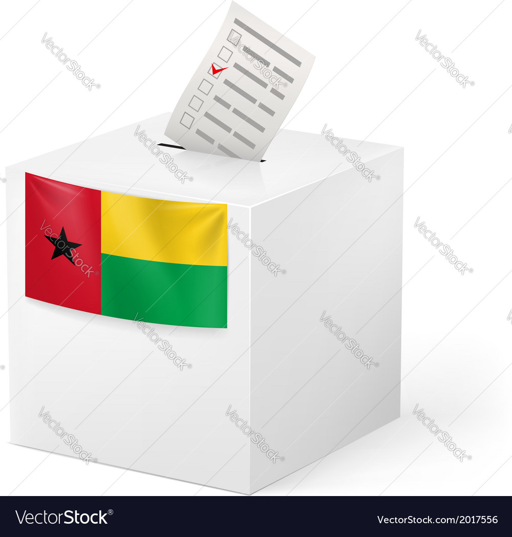 Ballot box with voting paper guineabissau