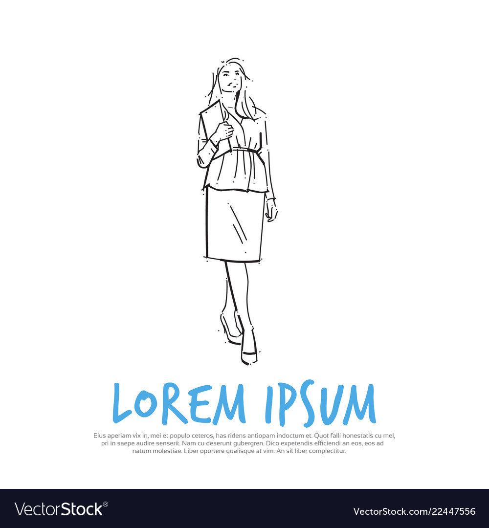 Business woman holding folder concept