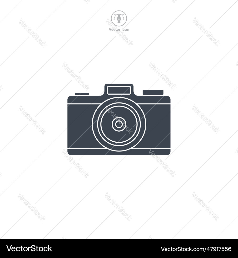 Camera icon symbol isolated on white background Vector Image