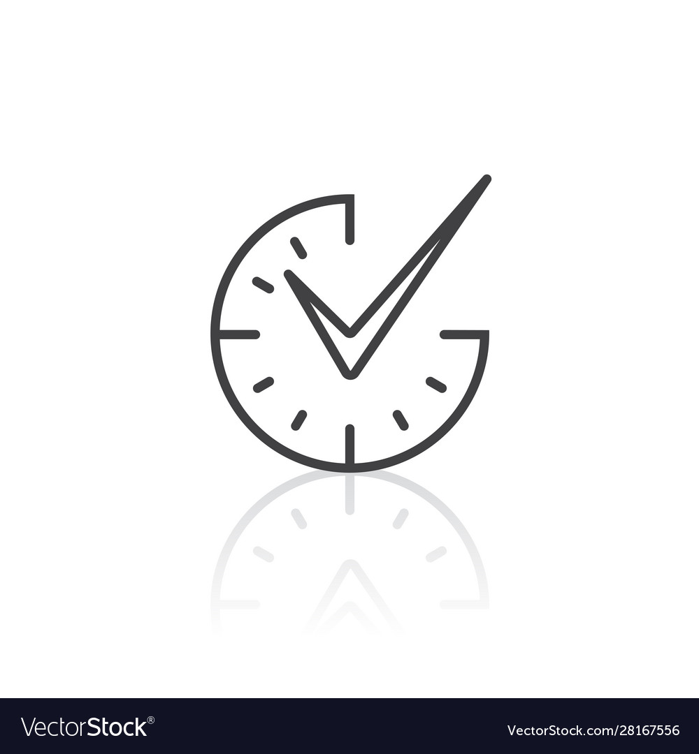 Check mark on clock icon Royalty Free Vector Image