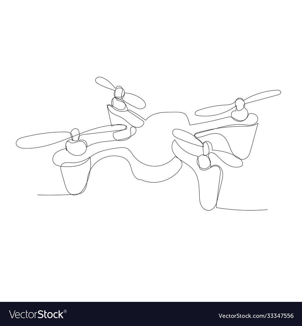 Continuous single line drawing quadrocopter