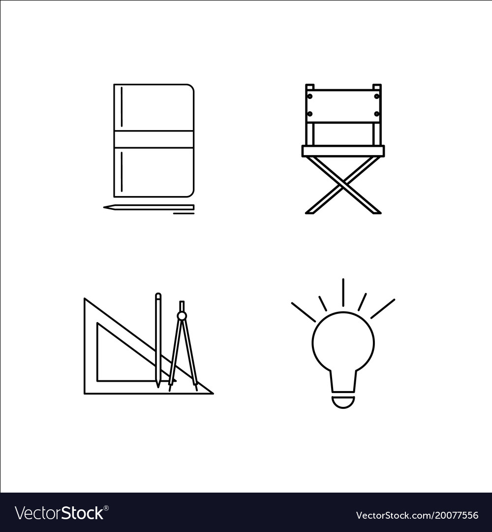 Design und Studio einfache lineare Icon-Setsimple