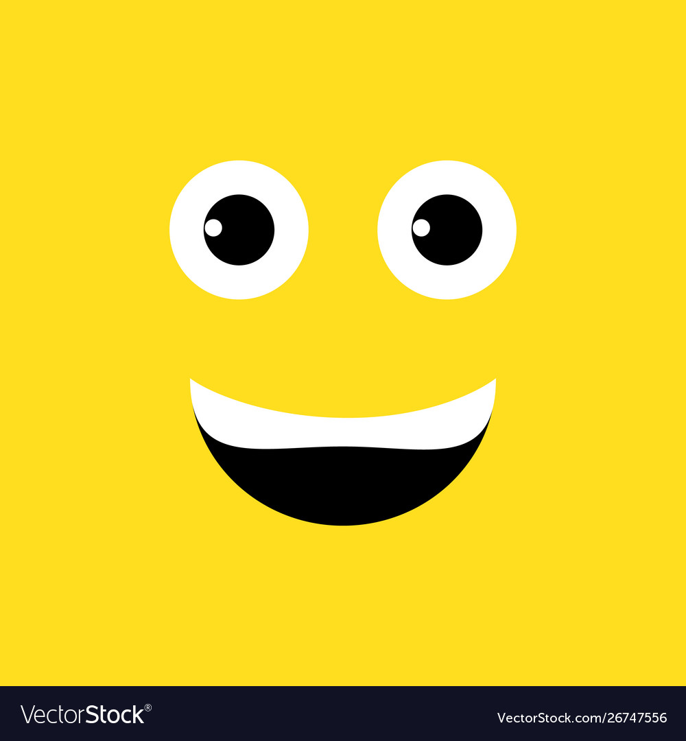 Emotion squared flat design yellow smiley face Vector Image