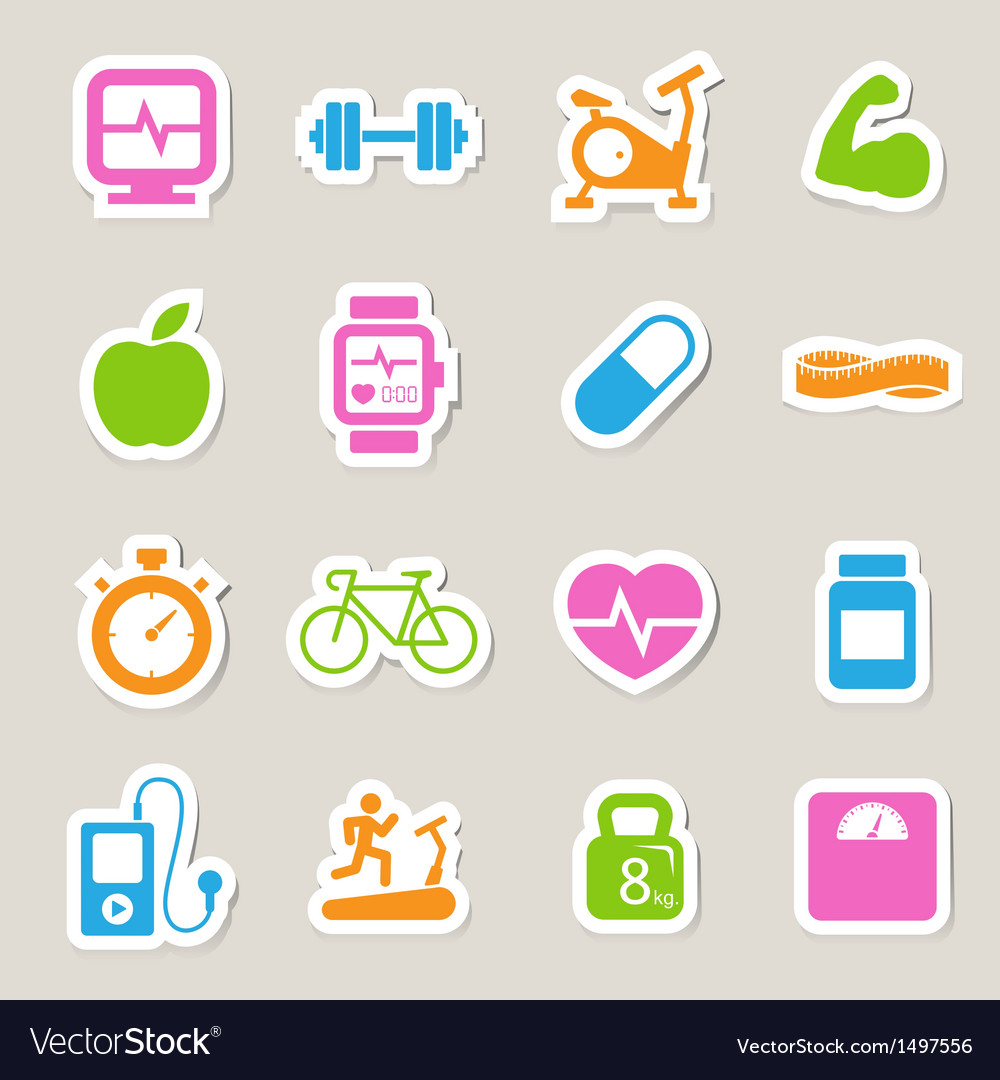 Fitness And Health Icons Eps10 Royalty Free Vector Image