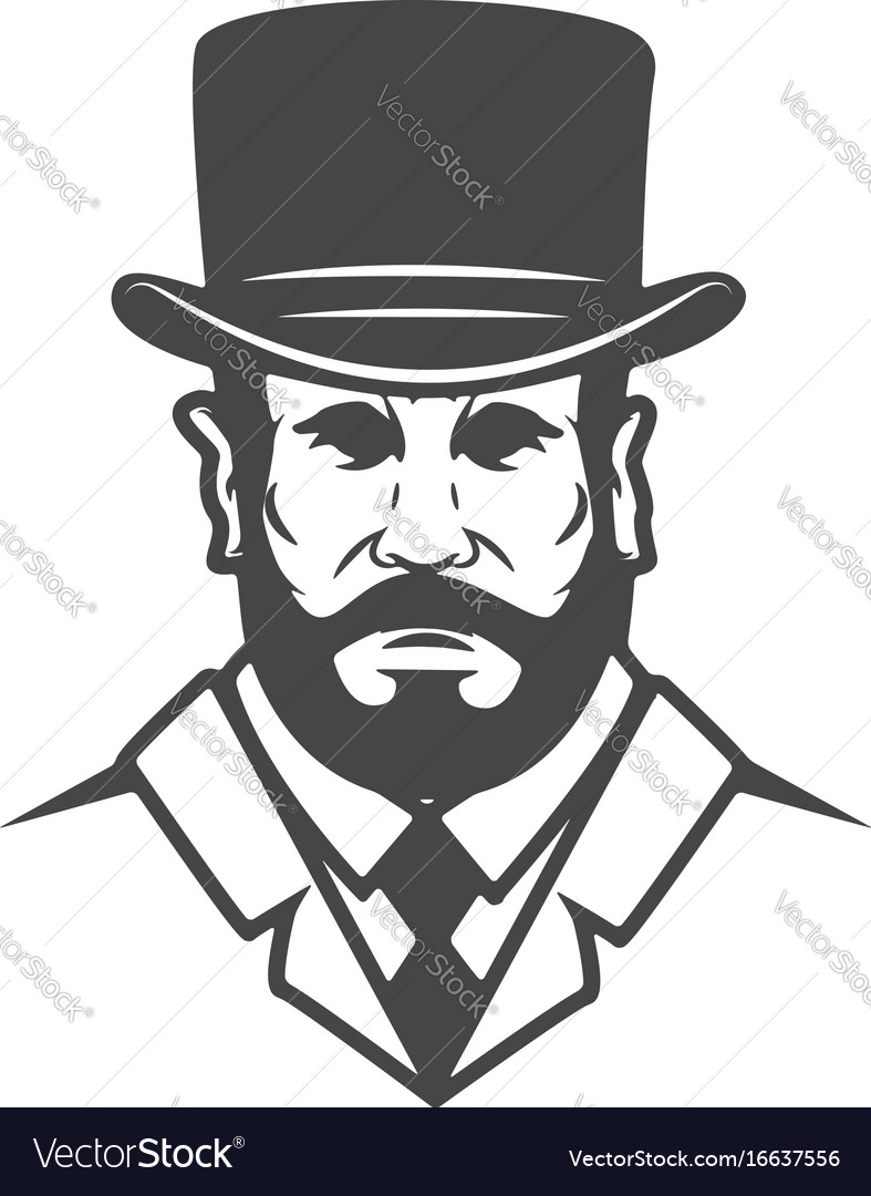 Gentleman head isolated on white background Vector Image