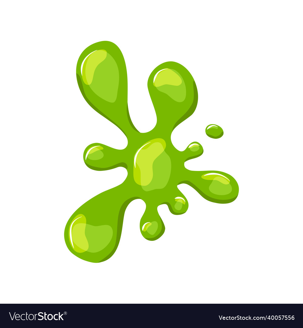 Green slime splashes goo blob puddle dripping Vector Image