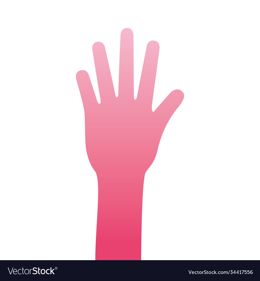 Hand human stop pink silhouette style icon