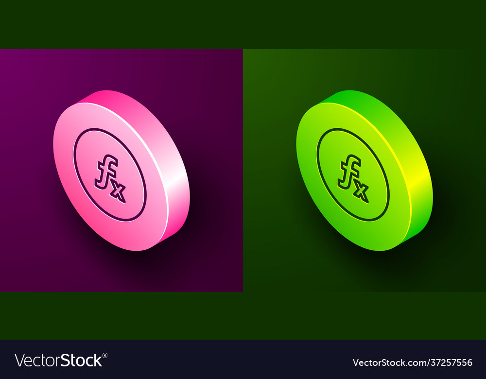 Isometric line function mathematical symbol icon vector image Isometric line function mathematical symbol icon