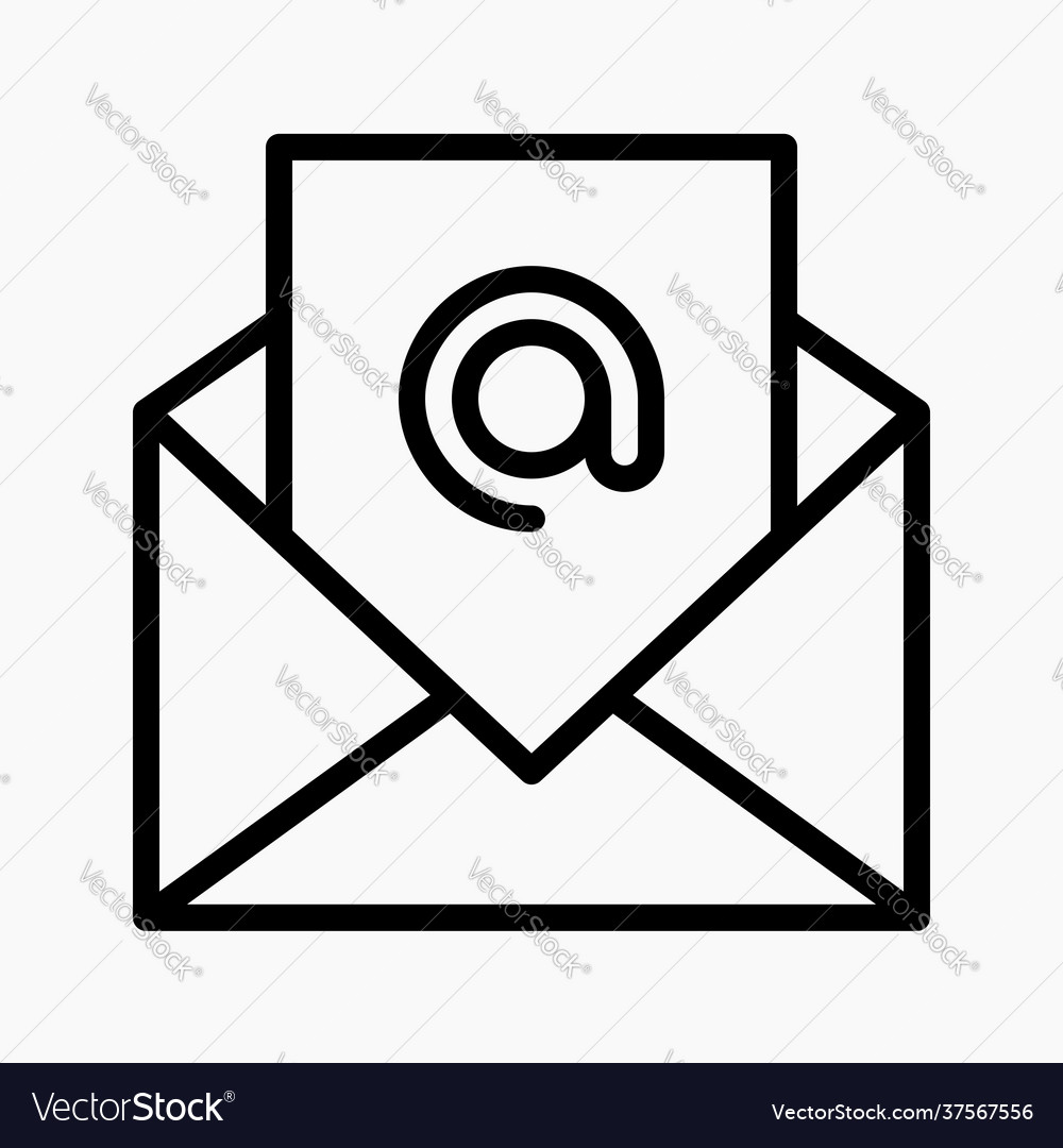 Mail message icon envelope symbol for user