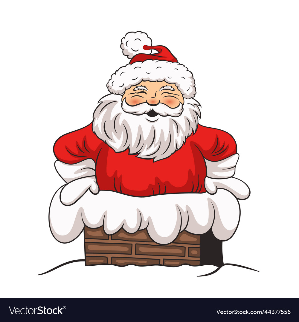 Merry christmas card with smiling santa claus Vector Image