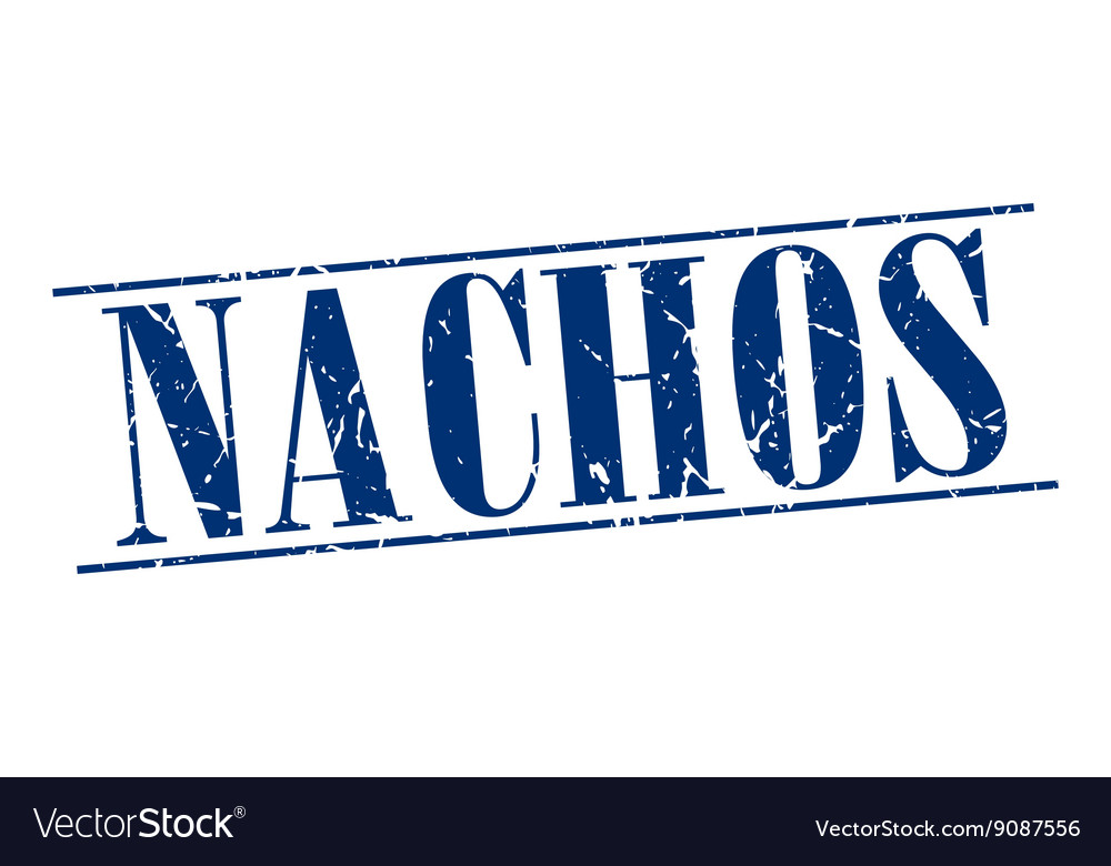 Nachos blue grunge vintage stamp isolated on white