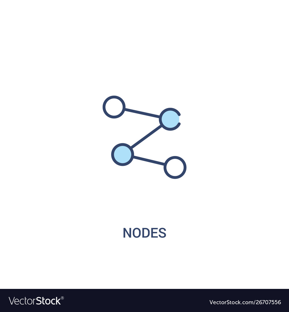 Nodes concept 2 colored icon simple line element vector image Nodes concept 2 colored icon simple line element