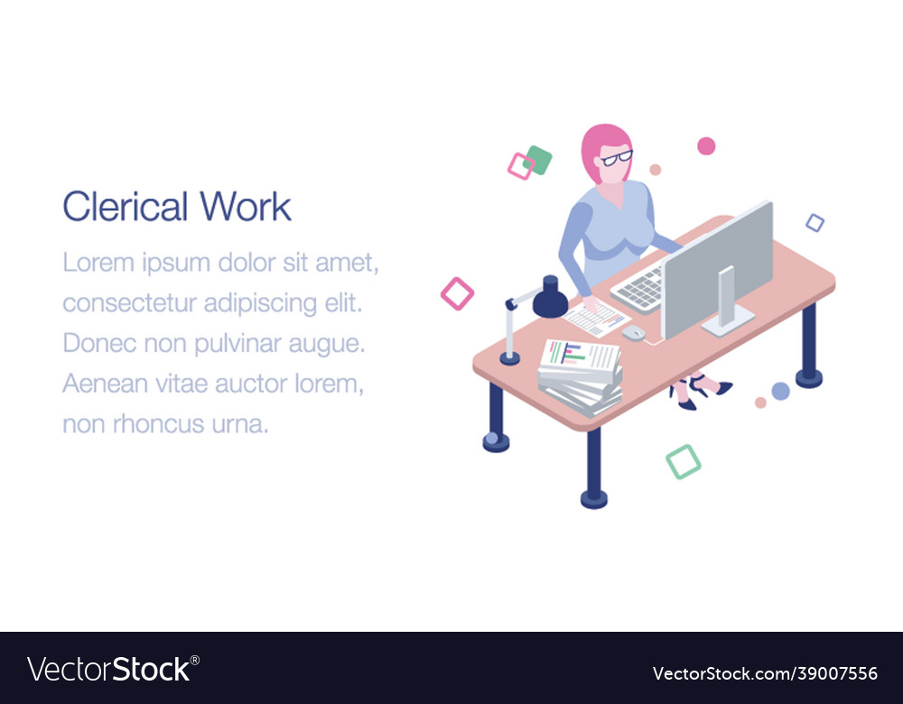 office-clerical-work-royalty-free-vector-image