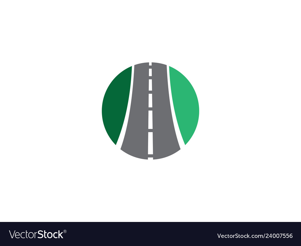 Road in a circle at green natural way for logo Vector Image