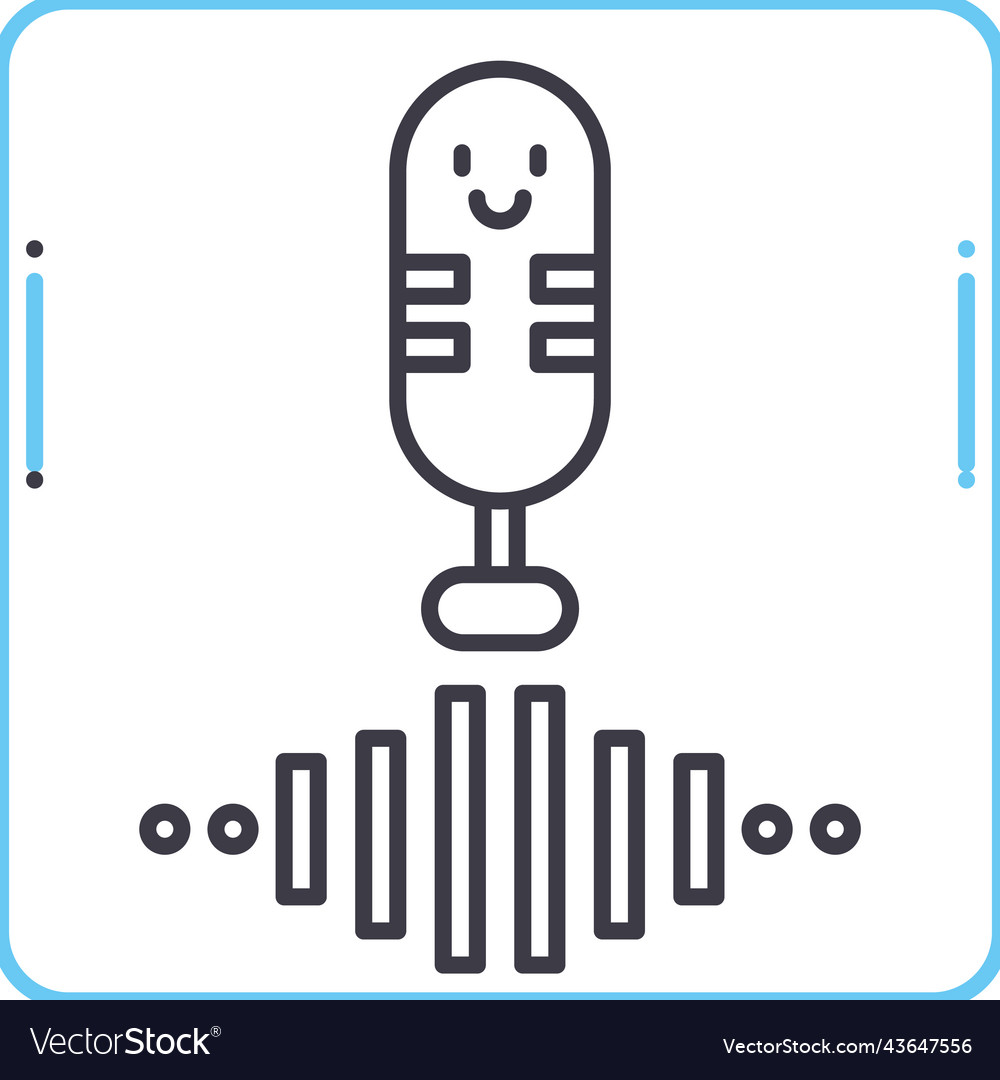 Voice assistant interface line icon outline vector image Voice assistant interface line icon outline