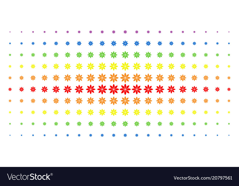 Abstract flower spectrum halftone array vector image Abstract flower spectrum halftone array