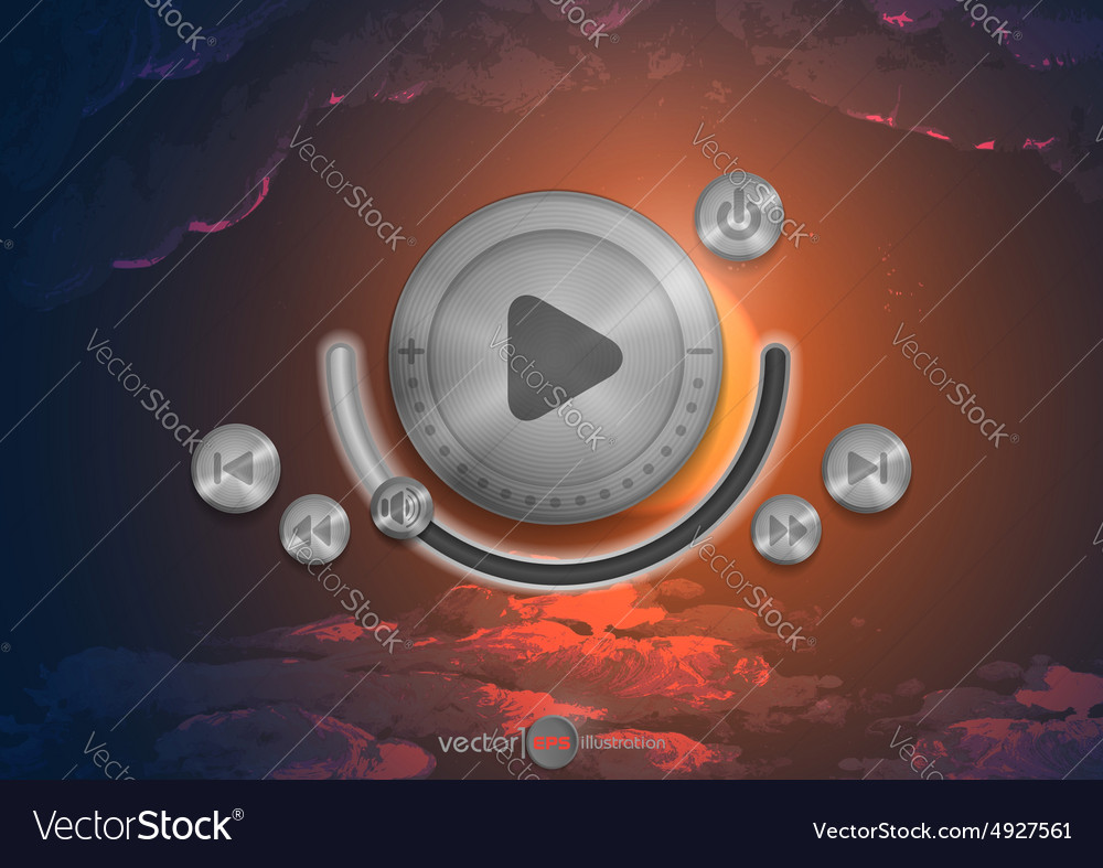 Abstract technology app icon with music button