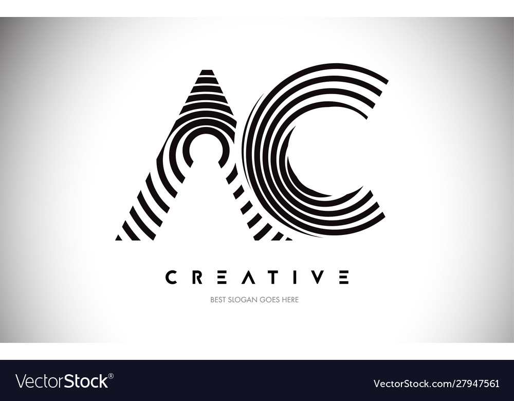 Ac lines warp logo design letter icon made